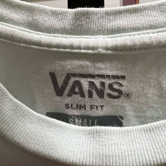 Vans Pale Green Slim Fit T-Shirt Small #109 - Picture 3 of 6